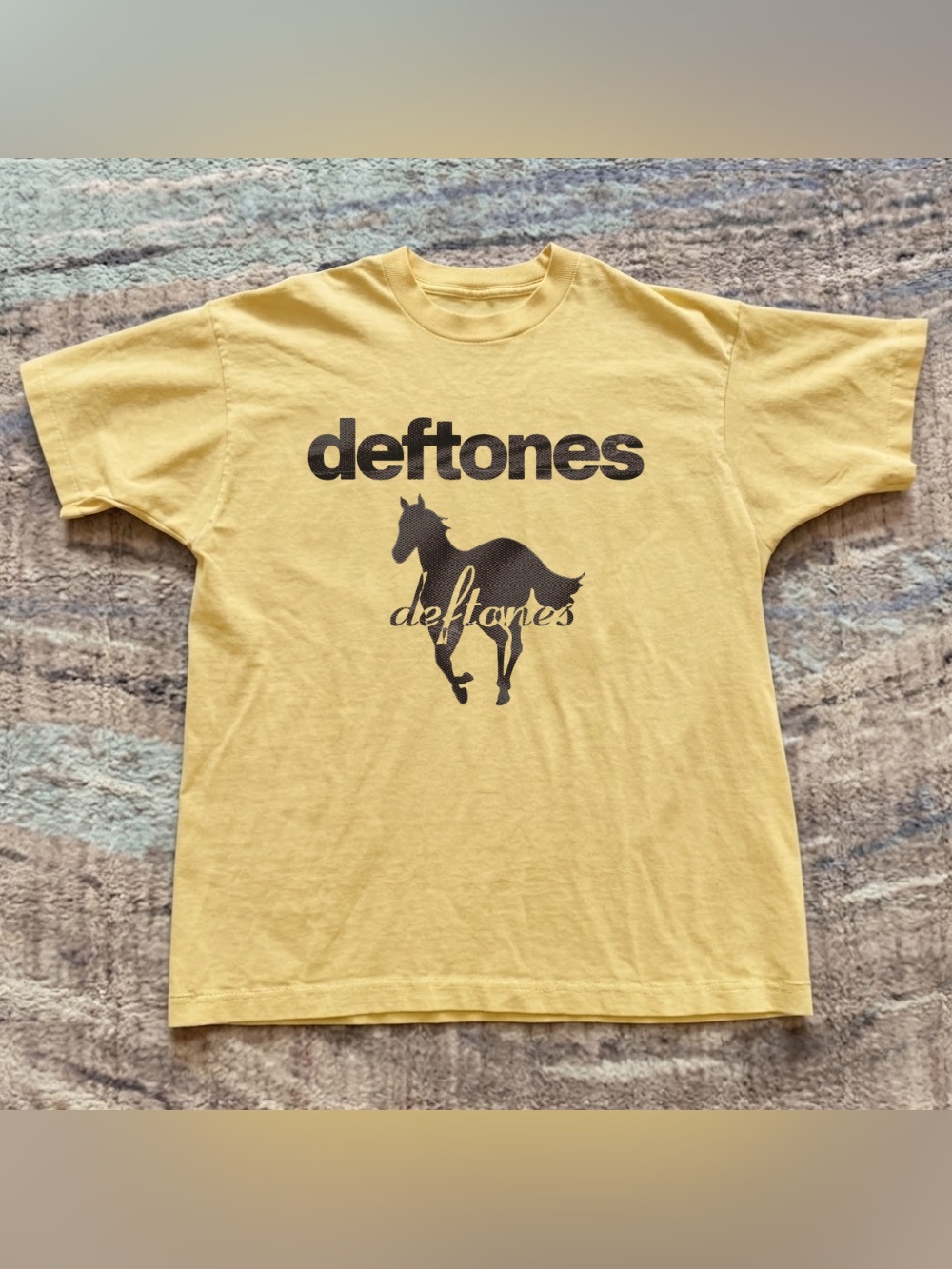 Deftones White Pony Band Pastel Yellow Alt Metal Rock Gildan Graphic T-Shirt